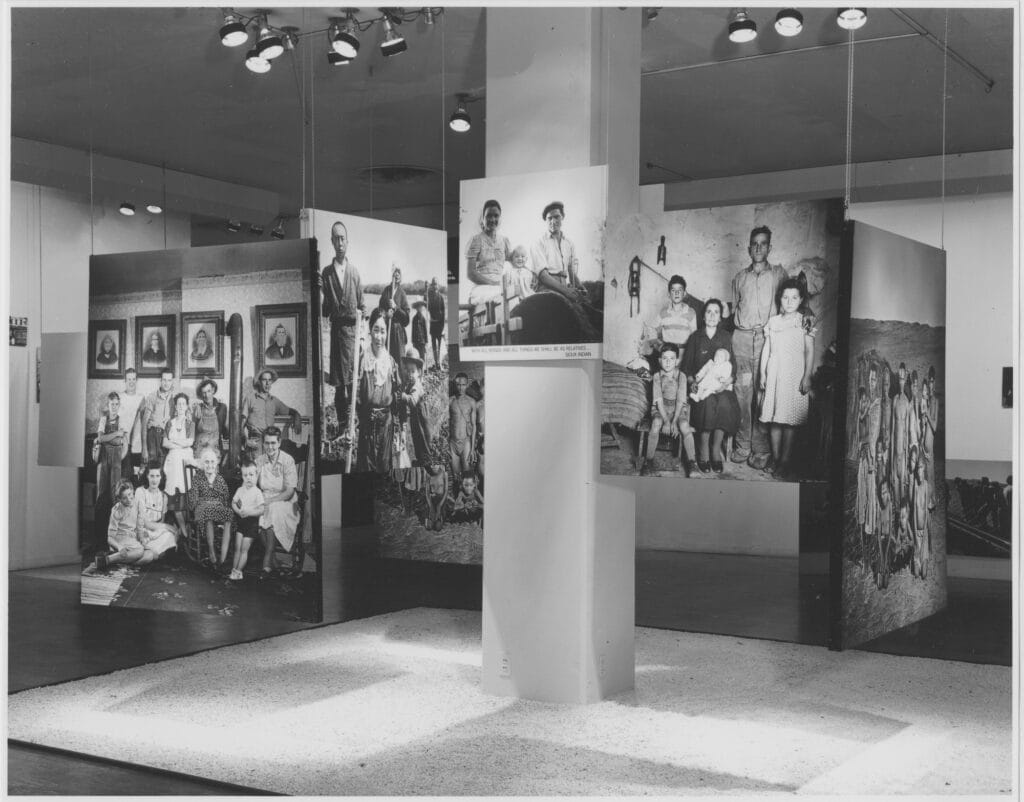 Installation of The Family of Man exhibition, 1955, Museum of Modern Art