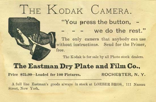Advertisement for Kodak No 1 camera