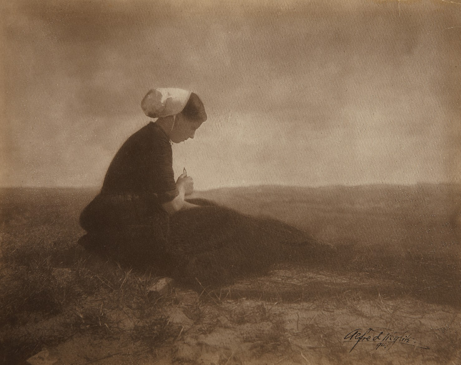 Mending Nets by Alfred Stieglitz. Carbon print, 1894