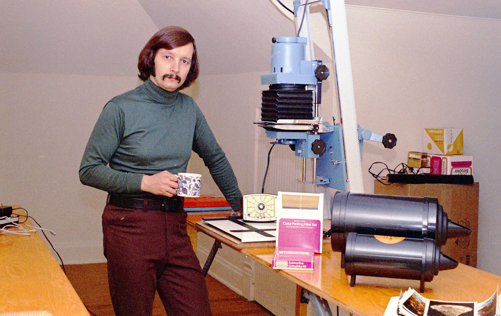 Self‑portrait of A.V. Shirk in his darkroom